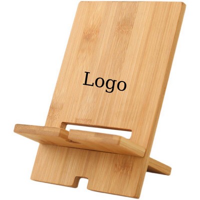 5" Bamboo Cell Phone Holder Eco Friendly Tablet Charging Stand