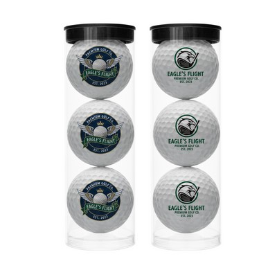 3-Pack Practice Golf Balls w/ Clear Tube