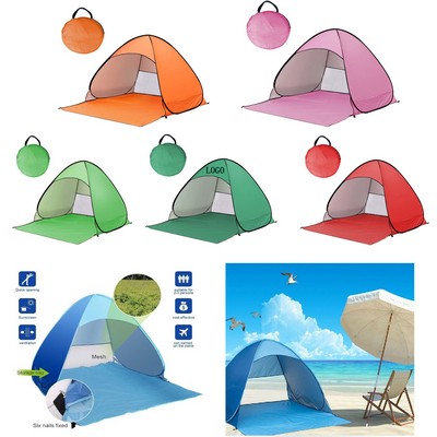Pop Up Beach Tent Waterproof Sun Shelters With Carrying Bag