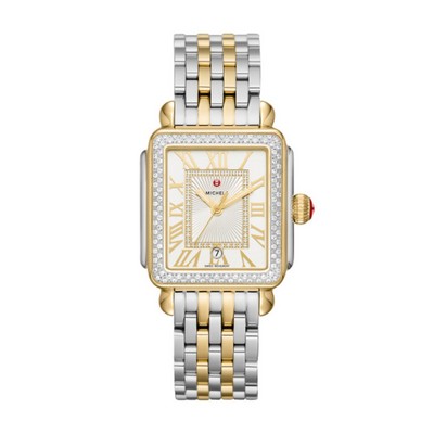 Deco Madison Diamond Two-Tone 18K Gold-Plated Diamond Dial Watch