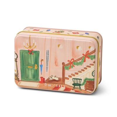 Holiday Tin 5 Oz Matte Illustrated Tin With Starcase Scene - Wassail