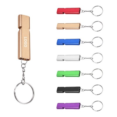 Emergency Survival Double Tube Whistle Keychain