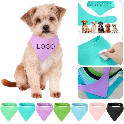 Adjustable Silicone Pet Bandana Triangle Bib Scarf