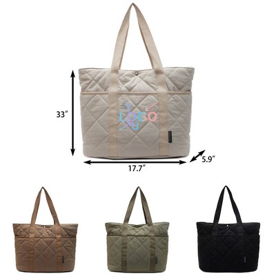 Puffed Quilted Tote Bag