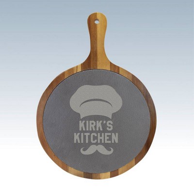 Large Acacia & Slate Round Cutting Board