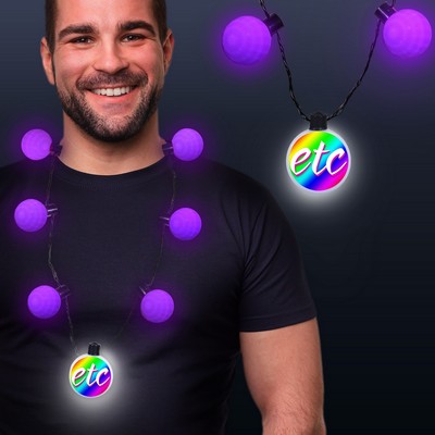 Purple LED Medallion Ball Necklace(Digi Printed)