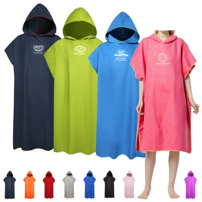 Microfiber Hooded Beach Towel Poncho For Adults