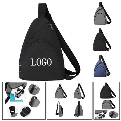 Oxford Sling Shoulder Bag w/ Front Pocket