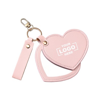 Leather Keychain with Mirror