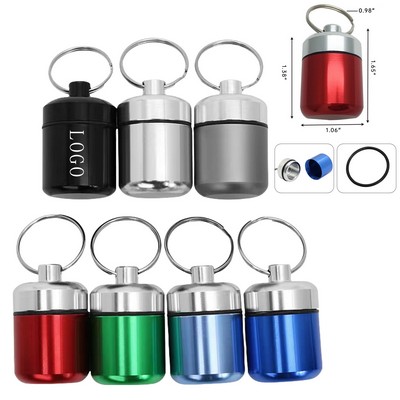 Aluminum Earplug Storage Case & Pill Holder w/Carabiner Keychair