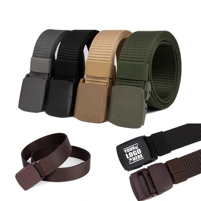 Tactical Nylon Belts with Adjustable Plastic Buckles