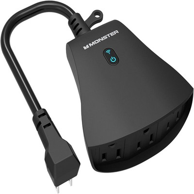 Monster 3 Outlet Wifi Controlled Outdoor Plug - Black