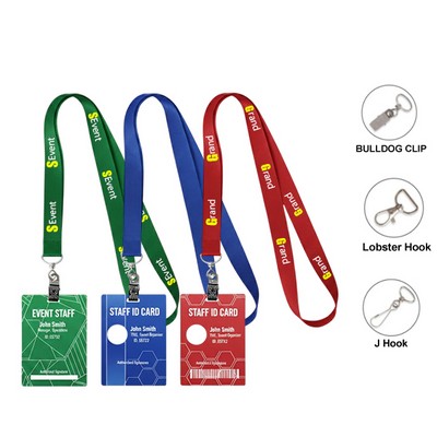 Custom 3/4" Dye Sub Lanyard W/ PVC ID Card