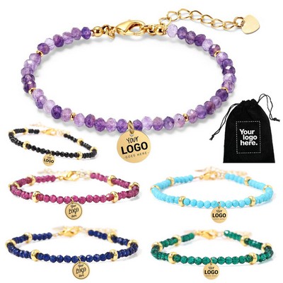 Adjustable Mini Beaded Gemstone Bracelet For Women