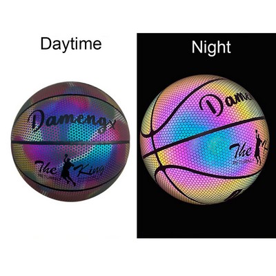 Reflective Glowing Holographic Luminous Basketball for Night Game