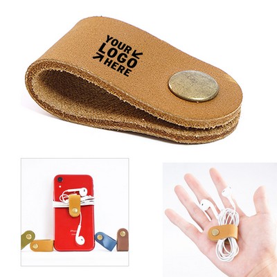 Crazy Horse Leather Reusable Cable Tie Storage Box