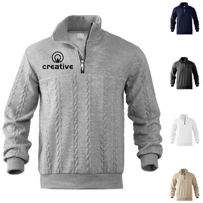 Knitted Pullover Quarter Zip Sweater