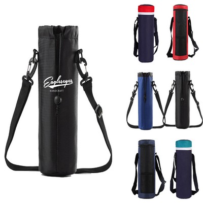 Insulated Water Bottle Holder with Shoulder Strap