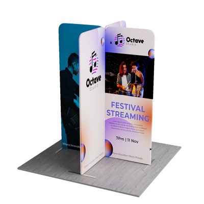 MagLock X-Shape Fabric Booth Display Kit H - 6.6'w x 8'h