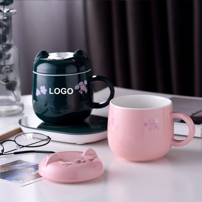 Cartoon Cherry Blossom Thermostatic Mug