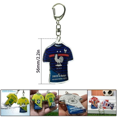 Football Cup Fans Acrylic Soccer Star Team Jersey Keychain