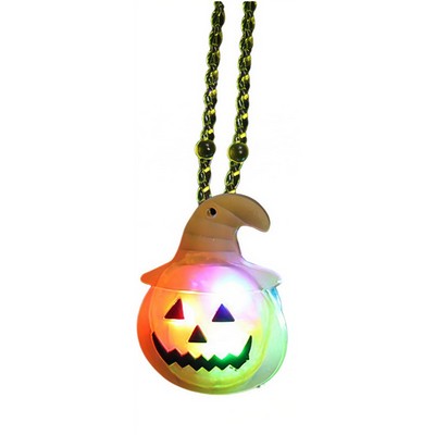 Festive LED Light-Up Necklace and Pin Set for Christmas and Halloween Parties