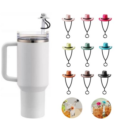 Cowboy Hat Shaped Silicone Straw Topper