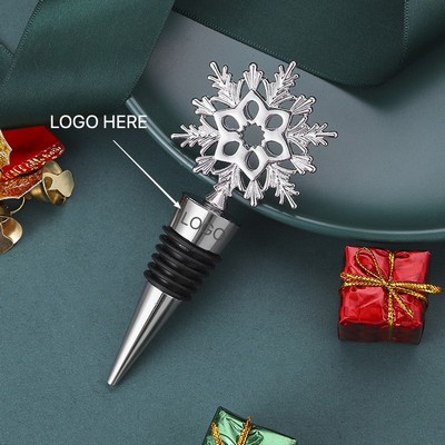 Christmas Snowflake Wine Bottle Stopper Red Wine Preservation Seal Holiday Party Decor