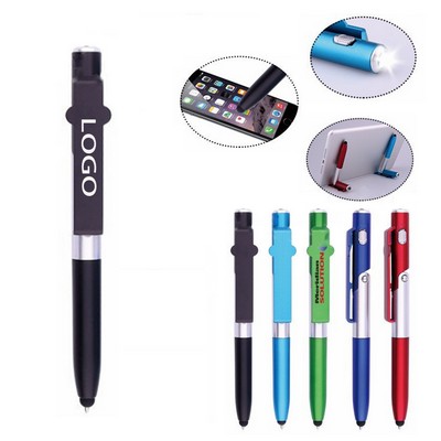Four-in-one Folding Ballpoint Pen With Led Light