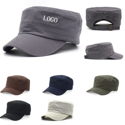 Unisex Cadet Cap Adjustable Flat Top Design