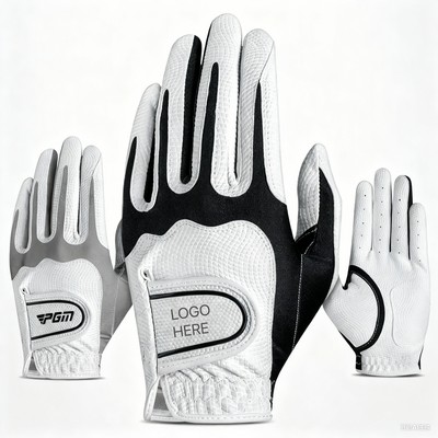 Men's Golf PU Glove Durable Anti-Slip Elastic Breathable Comfort Sports Glove with Velcro