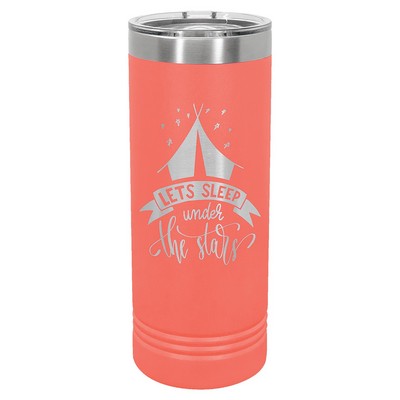Polar Camel 22 oz. Coral Skinny Tumbler with Slider Lid