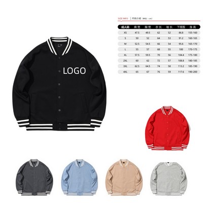 Unisex Casual Baseball Jacket Windbreaker