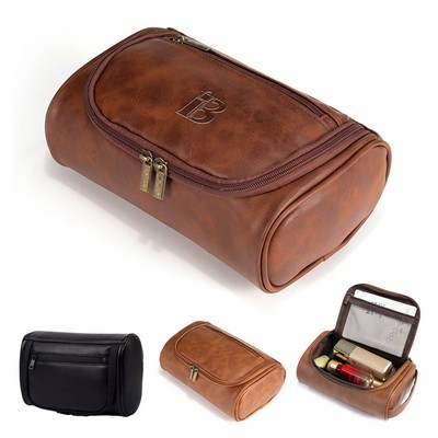 New Portable PU Leather Makeup Bag Retro