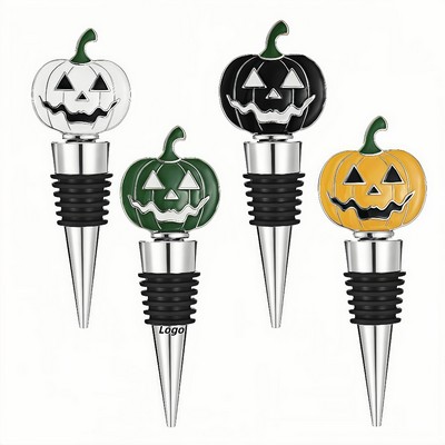 Halloween Pumpkin Shaped Wine Bottle Stopper in Zinc Alloy