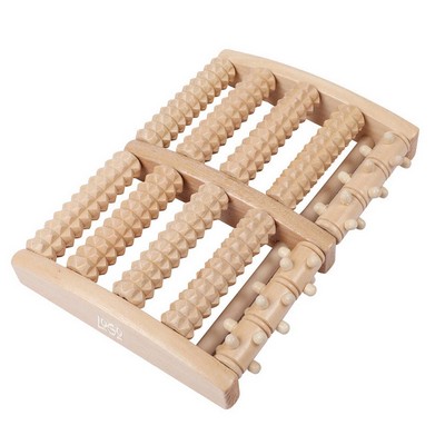 Small Nail Five Row Wooden Foot Roller Massager
