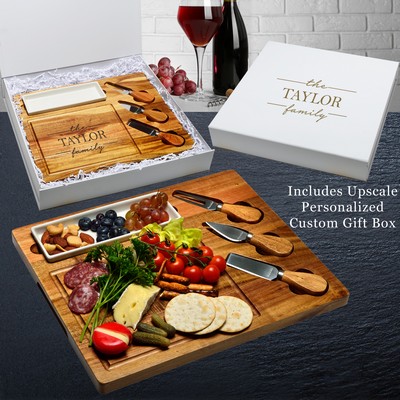 Celtic Acacia Cheese Board Gift Box Set