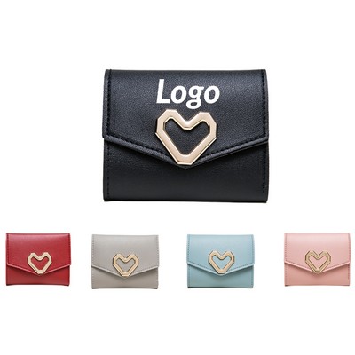 Stylish Three-Fold Heart Design Women's Coin Wallet