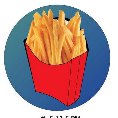 French Fries Round Metal Photo Magnet (2 1/2")