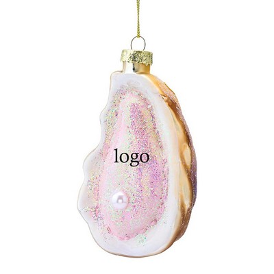 Oyster Pearl Glass Ornament
