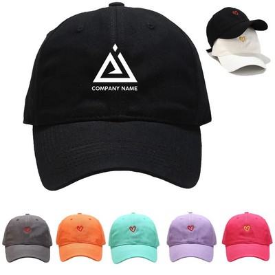 Cotton Plain Embroidery Logo Soft Baseball Cap