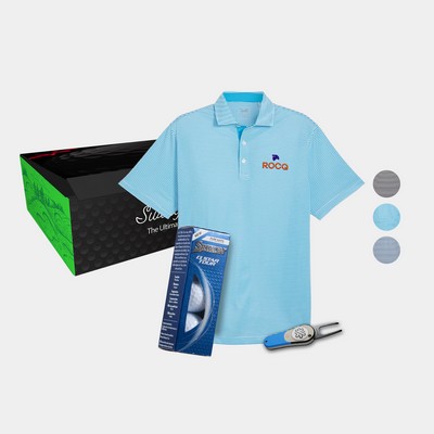 PUMA® Isle Pique Men's Polo Shirt, Srixon® Golf Balls & Pitchfix® Icon Divot Tool Gift Set