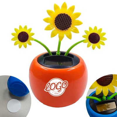 Auto-Swing Solar Sunflower Car Ornament