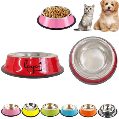Stainless Steel Colored Pet Bowl