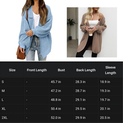 Cozy Lantern Sleeve Knit Cardigan