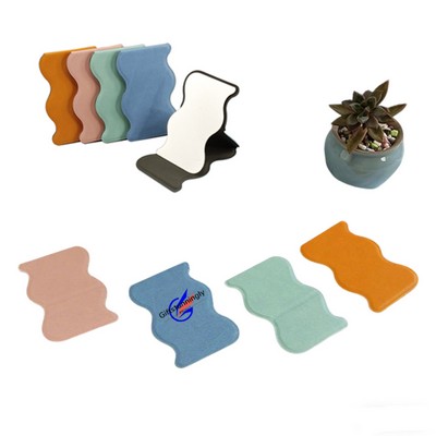 Wave-Shaped Foldable Makeup Mirror