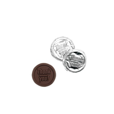 Thank You Premium Silver Foil-wrapped Dark Chocolate Coin