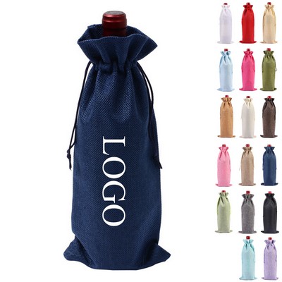 Jute Wine Bag With Drawstring
