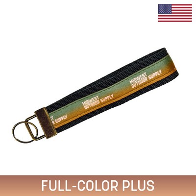 5" Sublimated Key Strap w/ Antique Bronze-Colored Hardware