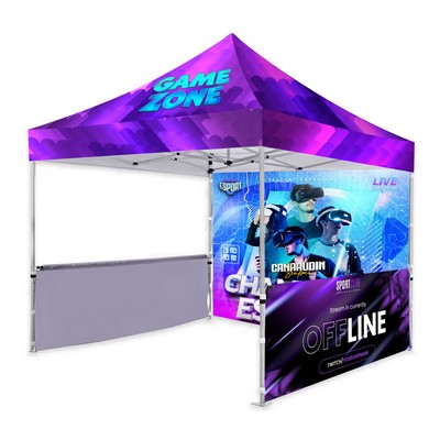 10x10 Commercial Pop-Up Canopy with Back and Side Half Walls